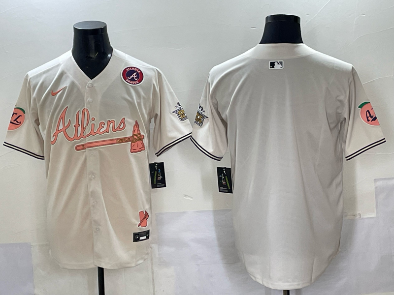 Men Atlanta Braves blank cream Nike 2025 MLB Jersey style 002->atlanta braves->MLB Jersey